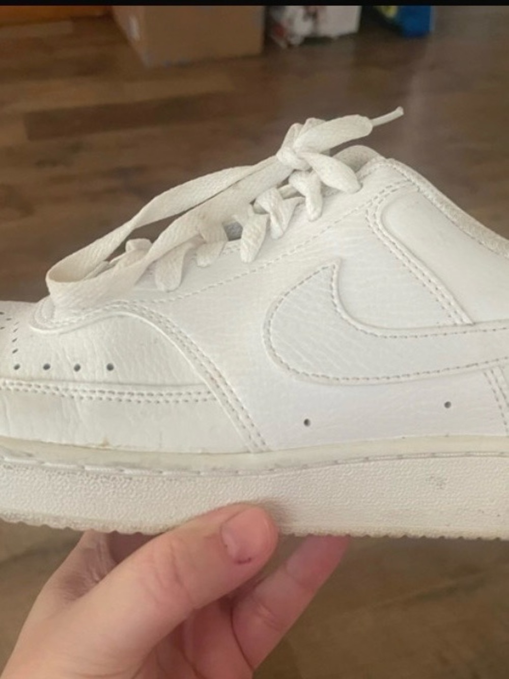Womens White Sneakers with Iconic Swoosh
